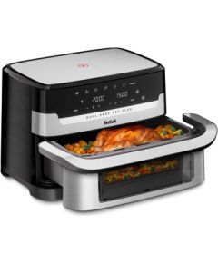 Tefal Dual Easy Fry Flex EY922D 9 L Stand-alone Hot air fryer Black, Stainless steel Воздушные котлы (AirFryer)