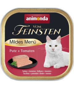 ANIMONDA Vom Feinsten Adult Mildes Menü Turkey with tomatoes - wet cat food - 100g Kaķu konservi