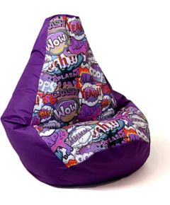 Go Gift Sako bag pouffe Pear print purple-WOW XXL 140 x 100 cm Мешки и пуфы