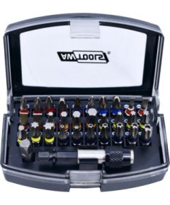 Skrūvgriežu uzgaļu komplekts AWTools AW37915; S2; 32  gab. + Magnētisks turētājs Piederumi urbjiem