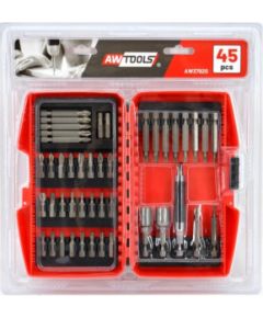 Skrūvgriežu uzgaļu komplekts AWTools AW37920; S2; 45 gab. + Magnētisks turētājs Аксессуары для дрелей
