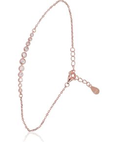 Sudraba aproce #2600443(PAu-R)_CZ, Sudrabs 925°, sarkanais zelts (pārklājums), Cirkoni, garums: 17 cm, 2 gr. Ar zelta pārklājumu