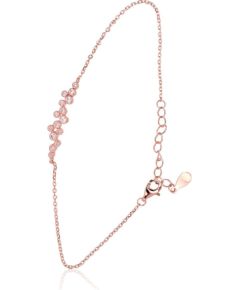 Sudraba aproce #2600442(PAu-R)_CZ, Sudrabs 925°, sarkanais zelts (pārklājums), Cirkoni, garums: 17 cm, 1.6 gr. Ar zelta pārklājumu