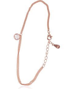 Sudraba aproce #2600438(PAu-R)_CZ, Sudrabs 925°, sarkanais zelts (pārklājums), Cirkoni, garums: 17 cm, 2 gr. Ar zelta pārklājumu