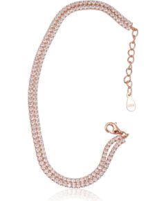 Sudraba aproce #2600434(PAu-R)_CZ, Sudrabs 925°, sarkanais zelts (pārklājums), Cirkoni, garums: 17 cm, 5.6 gr. Ar zelta pārklājumu