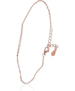 Sudraba aproce #2600432(PAu-R)_CZ, Sudrabs 925°, sarkanais zelts (pārklājums), Cirkoni, garums: 17 cm, 1.2 gr. Ar zelta pārklājumu