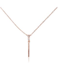 Sudraba kaklarota #2500154(PAu-R)_CZ, Sudrabs 925°, sarkanais zelts (pārklājums), Cirkoni, garums: 42 cm, 2.1 gr. Ar zelta pārklājumu