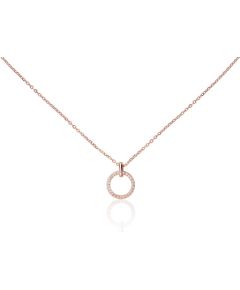 Sudraba kaklarota #2500153(PAu-R)_CZ, Sudrabs 925°, sarkanais zelts (pārklājums), Cirkoni, garums: 42 cm, 1.9 gr. Ar zelta pārklājumu