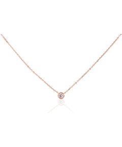 Sudraba kaklarota #2500152(PAu-R)_CZ, Sudrabs 925°, sarkanais zelts (pārklājums), Cirkoni, garums: 42 cm, 1.8 gr. Ar zelta pārklājumu