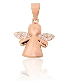 Sudraba kulons #2302043(PAu-R)_CZ, Sudrabs 925°, sarkanais zelts (pārklājums), Cirkoni, 1.4 gr. Ar zelta pārklājumu