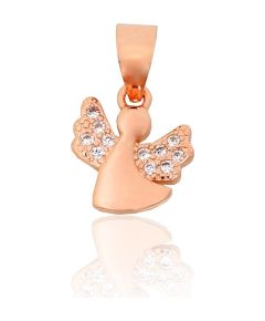 Sudraba kulons #2302041(PAu-R)_CZ, Sudrabs 925°, sarkanais zelts (pārklājums), Cirkoni, 0.7 gr. Ar zelta pārklājumu