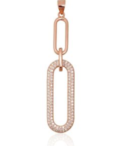 Sudraba kulons #2302039(PAu-R)_CZ, Sudrabs 925°, sarkanais zelts (pārklājums), Cirkoni, 2.8 gr. Ar zelta pārklājumu