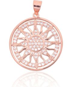 Sudraba kulons #2301993(PAu-R)_CZ, Sudrabs 925°, sarkanais zelts (pārklājums), Cirkoni, 2.5 gr. Ar zelta pārklājumu