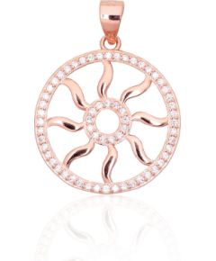 Серебряный кулон #2301992(PAu-R)_CZ, Серебро 925°, красное золото (покрытие), Цирконы, 2.1 гр. Ar zelta pārklājumu