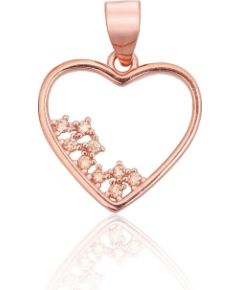 Sudraba kulons #2301986(PAu-R)_CZ-LBR, Sudrabs 925°, sarkanais zelts (pārklājums), Cirkoni, 0.8 gr. Ar zelta pārklājumu