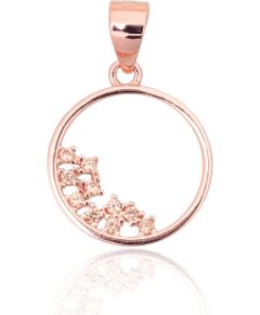 Sudraba kulons #2301985(PAu-R)_CZ-LBR, Sudrabs 925°, sarkanais zelts (pārklājums), Cirkoni, 0.9 gr. Ar zelta pārklājumu