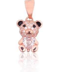 Sudraba kulons #2301984(PAu-R)_CZ+CZ-BK+ML-BK, Sudrabs 925°, sarkanais zelts (pārklājums), Cirkoni, Juvelieru emalja, 1.1 gr. Ar zelta pārklājumu