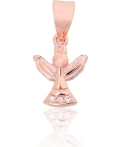 Sudraba kulons #2301982(PAu-R)_CZ, Sudrabs 925°, sarkanais zelts (pārklājums), Cirkoni, 0.6 gr. Ar zelta pārklājumu