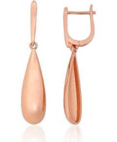 Серебряные серьги на английском замке #2204307(PAu-R), Серебро 925°, красное золото (покрытие), 4 гр. Ar "angļu" slēdzēju