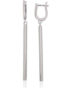 Sudraba auskari ar 'angļu' slēdzēju #2204306(PRh-Gr), Sudrabs 925°, rodijs (pārklājums), 3.4 gr. Ar "angļu" slēdzēju