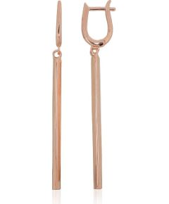 Sudraba auskari ar 'angļu' slēdzēju #2204306(PAu-R), Sudrabs 925°, sarkanais zelts (pārklājums), 3.7 gr. Ar "angļu" slēdzēju