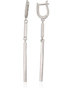 Sudraba auskari ar 'angļu' slēdzēju #2204305(PRh-Gr), Sudrabs 925°, rodijs (pārklājums), 4.3 gr. Ar "angļu" slēdzēju