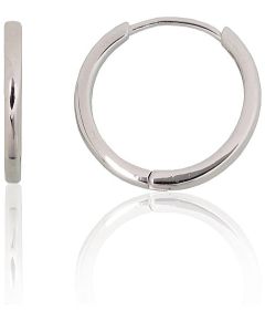 Sudraba auskari ar apaļu aizdāri #2204304(PRh-Gr), Sudrabs 925°, rodijs (pārklājums), 2.3 gr. Auskari-riņķīši