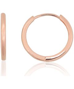 Sudraba auskari ar apaļu aizdāri #2204304(PAu-R), Sudrabs 925°, sarkanais zelts (pārklājums), 2.3 gr. Auskari-riņķīši