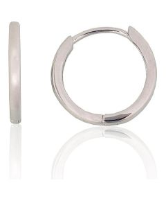 Sudraba auskari ar apaļu aizdāri #2204303(PRh-Gr), Sudrabs 925°, rodijs (pārklājums), 1.6 gr. Auskari-riņķīši