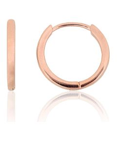 Sudraba auskari ar apaļu aizdāri #2204303(PAu-R), Sudrabs 925°, sarkanais zelts (pārklājums), 1.6 gr. Auskari-riņķīši