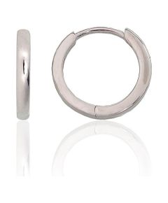 Sudraba auskari ar apaļu aizdāri #2204302(PRh-Gr), Sudrabs 925°, rodijs (pārklājums), 1.4 gr. Auskari-riņķīši