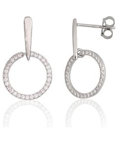 Серебряные серьги-пуссеты #2204300(PRh-Gr)_CZ, Серебро 925°, родий (покрытие), Цирконы, 1.5 гр. Puseti