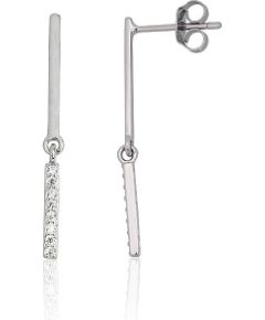 Серебряные серьги-пуссеты #2204299(PRh-Gr)_CZ, Серебро 925°, родий (покрытие), Цирконы, 1.1 гр. Puseti