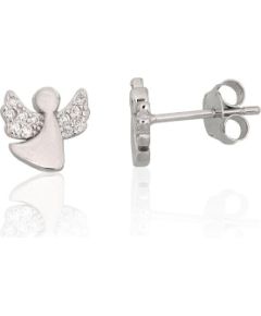 Серебряные серьги-пуссеты #2204294(PRh-Gr)_CZ, Серебро 925°, родий (покрытие), Цирконы, 1.2 гр. Puseti