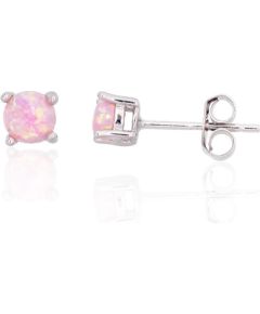 Sudraba auskari-puseti #2204139(PRh-Gr)_OP-PI, Sudrabs 925°, rodijs (pārklājums), Opalīts, 0.7 gr. Puseti