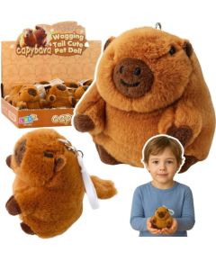 LeanToys Pluszowa Kapibara Z Kręcącym Ogonkiem Brelok 9 x 8 cm Mīkstās rotaļlietas