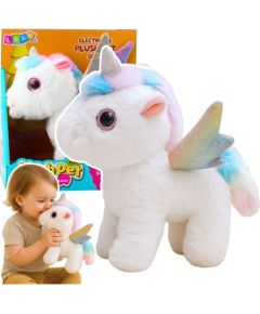 Leantoys Jednorożec Pluszowy Interaktywny Porusza Się Dźwięki Biały 21 cm Mīkstās rotaļlietas