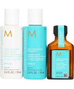 MOROCCANOIL_SET Moisture Repair Shampoo szampon do włosów 70ml + Moisture Repair Conditioner odżywka do włosów 70ml + Treatment kuracja do włosów 25ml Smaržas - NESAKĀRTOTS