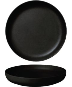 FINE PLUS ŠĶĪVIS AR UZLIEKTĀM MALĀM 25.5CM, MELNS, PORCELĀNS, Leela Baralee Šķīvji