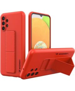 Wozinsky Samsung  Galaxy A13 5G Kickstand Case Silicone Stand Cover Red Neoriģinālie Maciņi