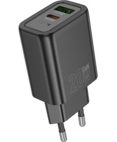 Hoco   N61 Gentle PD20W+QC3.0 charger(EU) Black Зарядные устройства