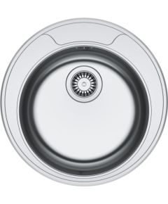 Franke RON 610-39 Ø509 mm, nerūsējošā tērauda iegriežama izlietne ar manuālo 3½'' ventili, ir caurums maisītājam - gab. Nerūsējoša tērauda izlietnes