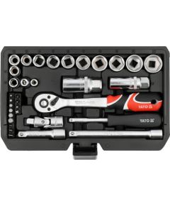 Instrumentu komplekts Yato YT-38700; 1/4''; 3/8''; 34 gab. Mehāniskie instrumenti