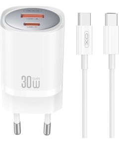 XO CE21 Mobilo telefonu lādētājs Type C/USB + Type C kabelis 1m Telefonu lādētāji 220v