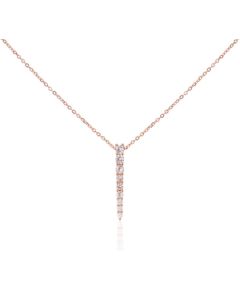 Sudraba kaklarota #2500155(PAu-R)_CZ, Sudrabs 925°, sarkanais zelts (pārklājums), Cirkoni, garums: 42 cm, 2.4 gr. Ar zelta pārklājumu