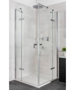 Huppe dušas durvis stūrim/nišai Astra, 900 mm, h=2000, kreisā puse,  hroms/caurspīdīgs stikls AP Dušas durvis