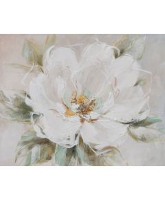 Eļļas glezna 80x100cm, balts zieds Jaunumi, mēbeles, māja