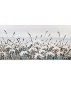 Eļļas glezna 70x140cm, balti ziedi Jaunumi, mēbeles, māja