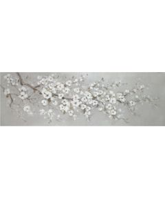 Eļļas glezna 50x150cm, balti ķiršu ziedi Jaunumi, mēbeles, māja