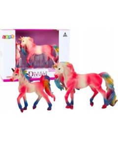 Figurka LeanToys Figurki Kolekcjonerskie Jednorożec z Małym Różowy 2 El Figūriņas un varoņi
